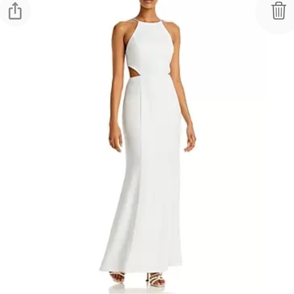 aqua halter long dress white size 12